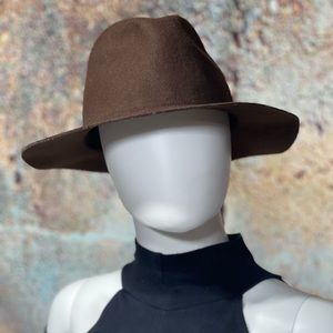 Brown wide brim wool NWT